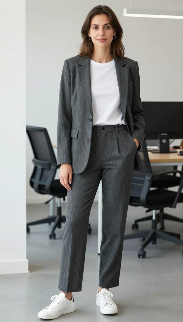 10. Pinstripe Suit with a Simple Tee