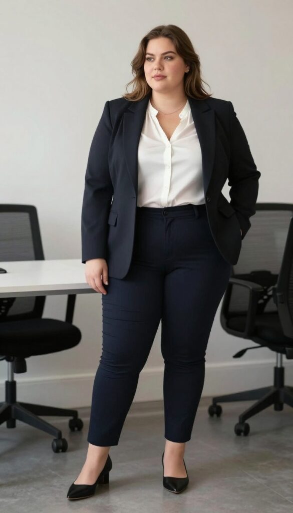 6. Structured Blazer with Dark Pants