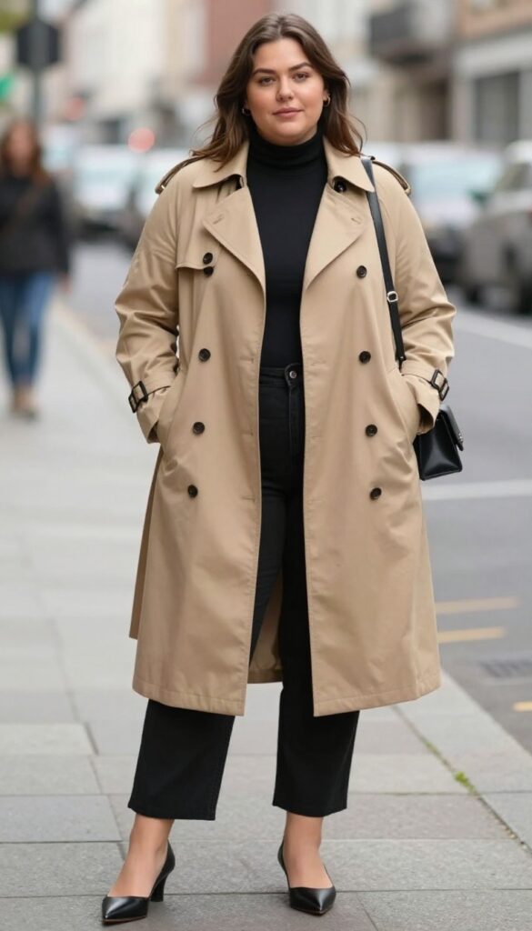 10. Belted Trench Coat + Straight-Leg Pants