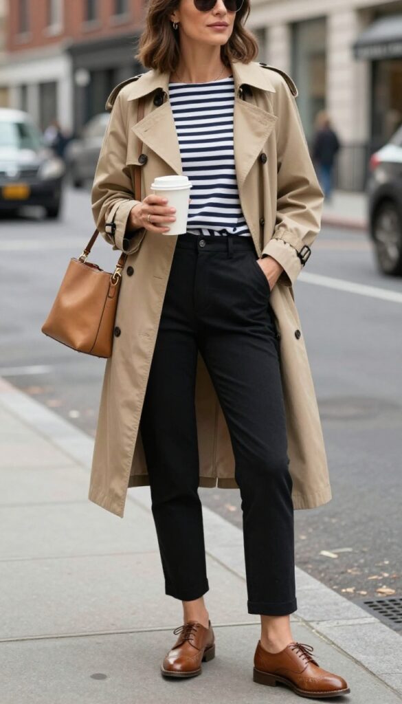 15. Trench Coat and Oxfords