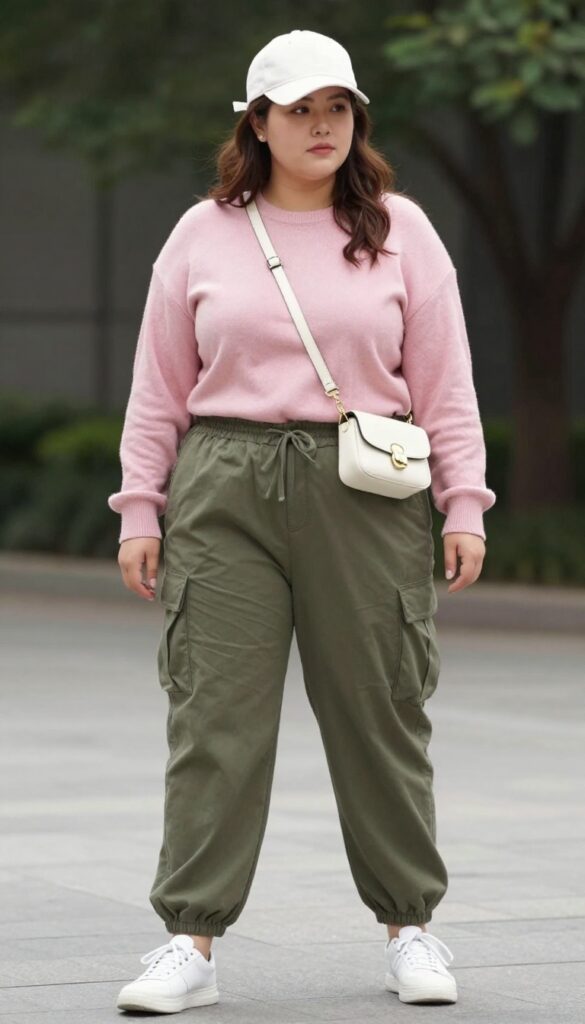 8. Cargo Pants with a Soft Knit Top