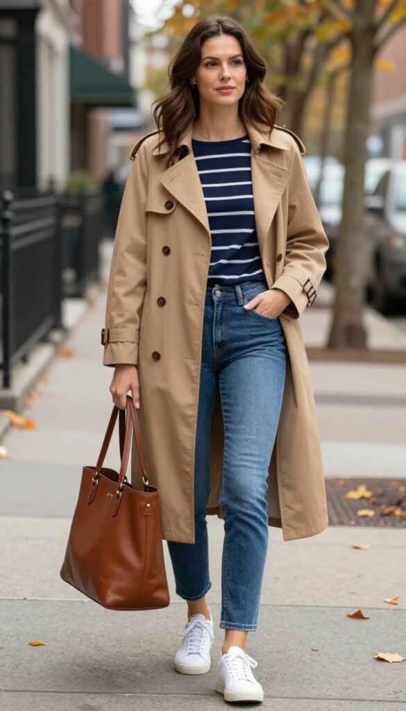 9. Trench Coat and Jeans