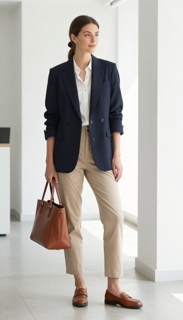7. Blazer + Button-Down Shirt + Chinos + Loafers