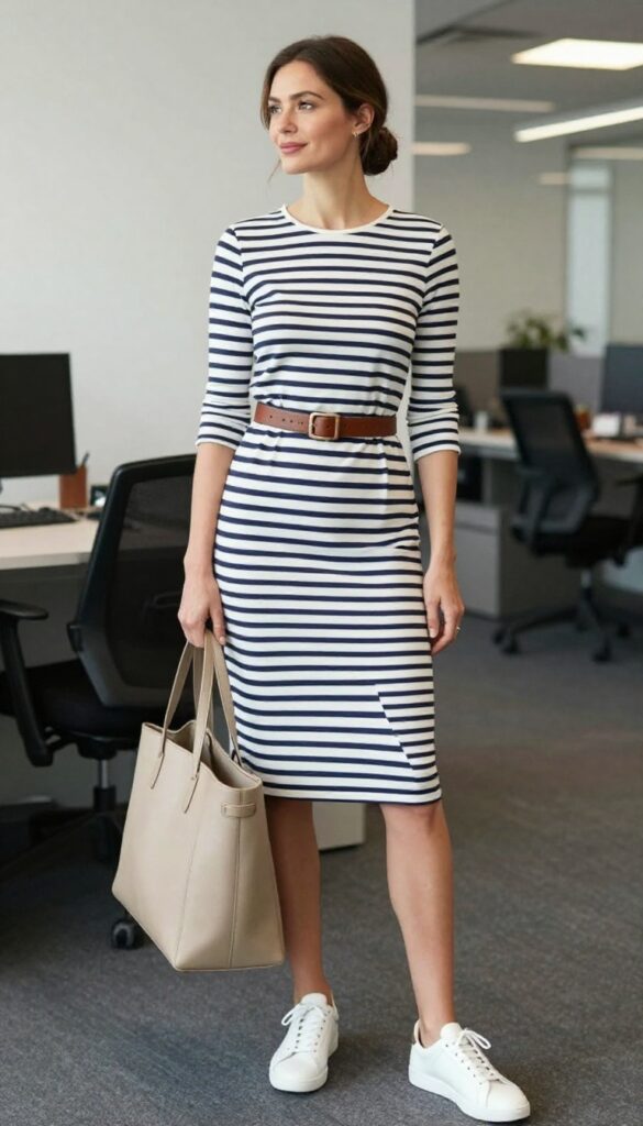 6. The Midi Shirt Dress & Belted Waist