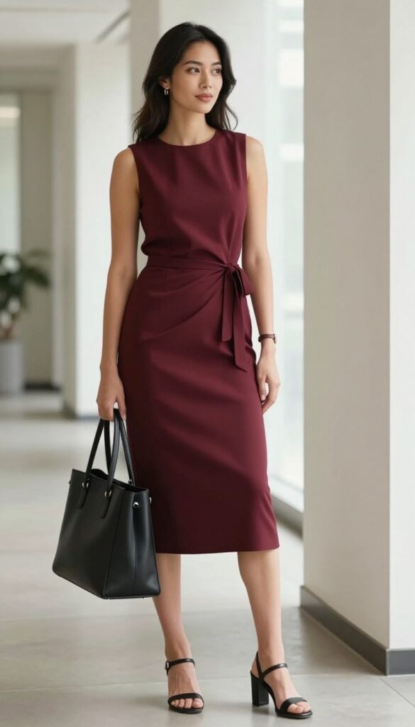 2. The Wrap Dress with Minimalist Accessories
