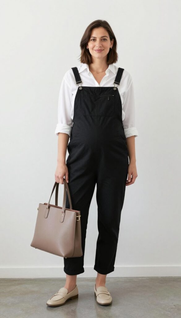 7. Button-Down Shirt + Overalls or Dungarees