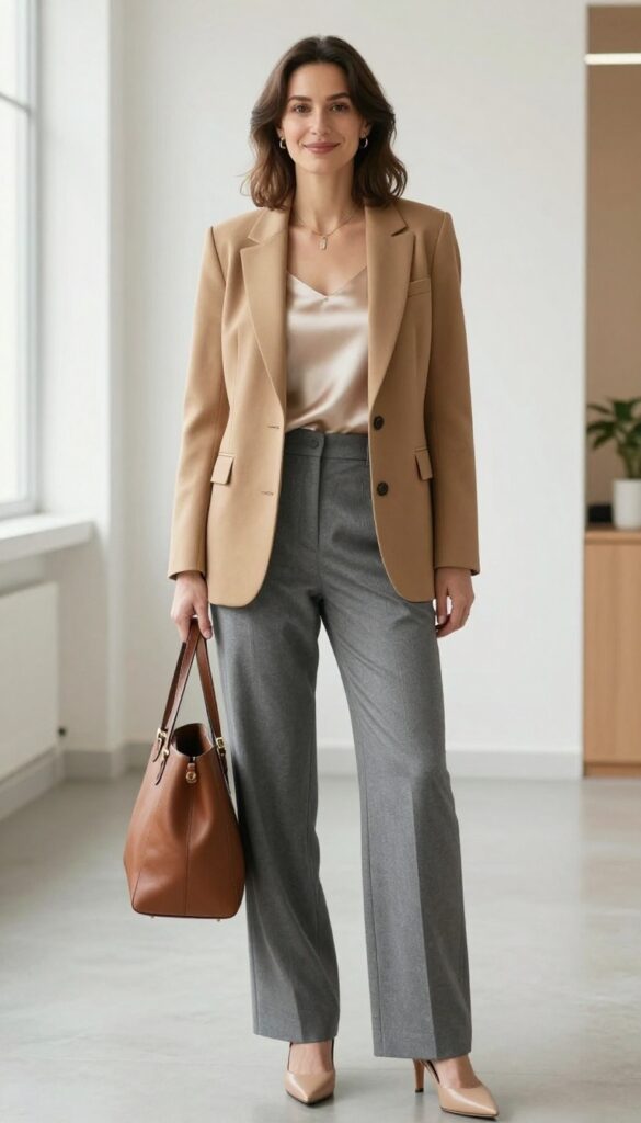 1. The Power Blazer with Wide-Leg Trousers