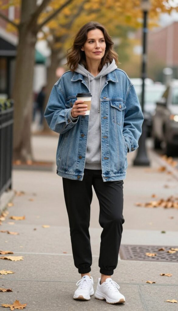 8. Jean Jacket Over a Hoodie