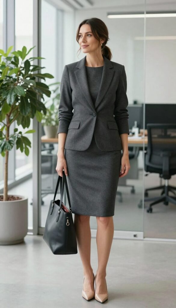 3. Sheath Dress with a Structured Blazer