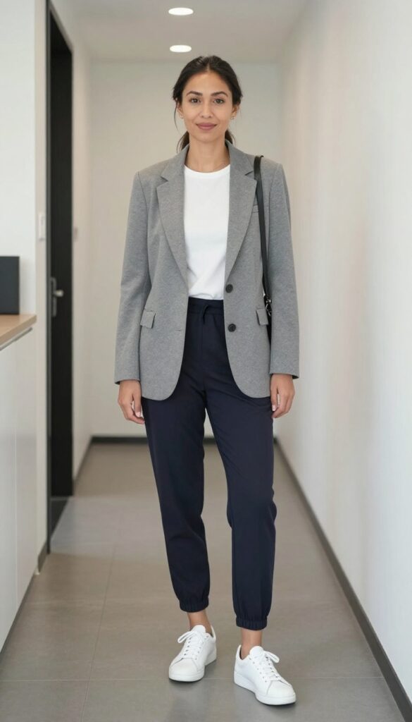 9. The Soft Jogger and Blazer Mix