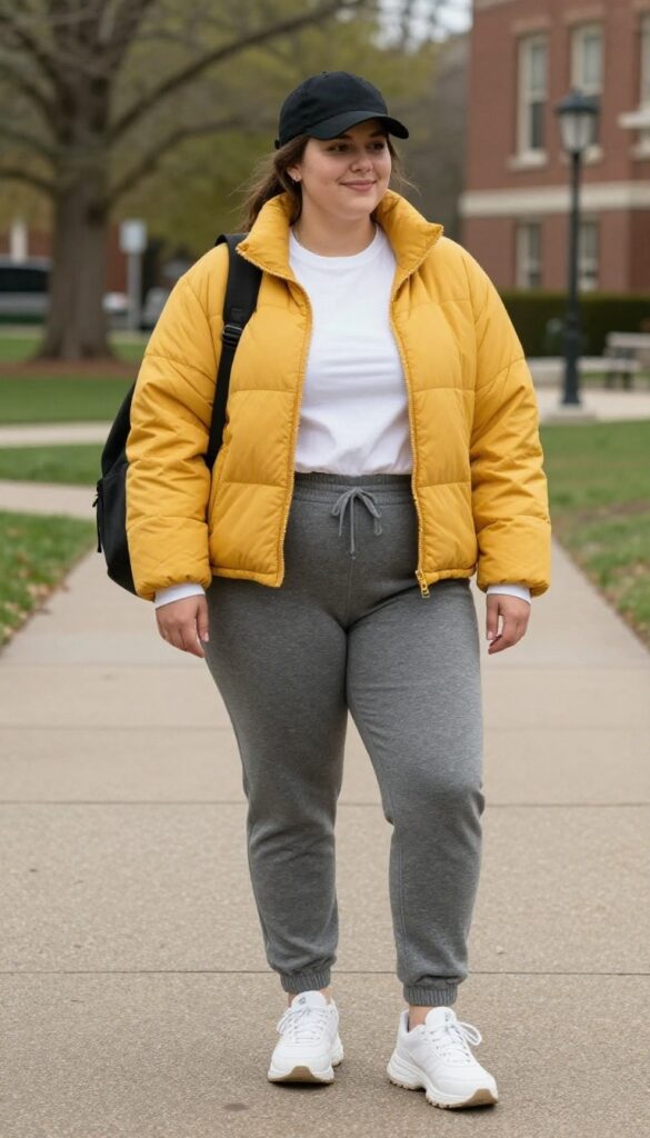 10. Joggers and a Cropped Puffer Jacket