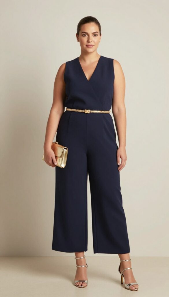 2. Wide-Leg Jumpsuit with a Beaded Belt