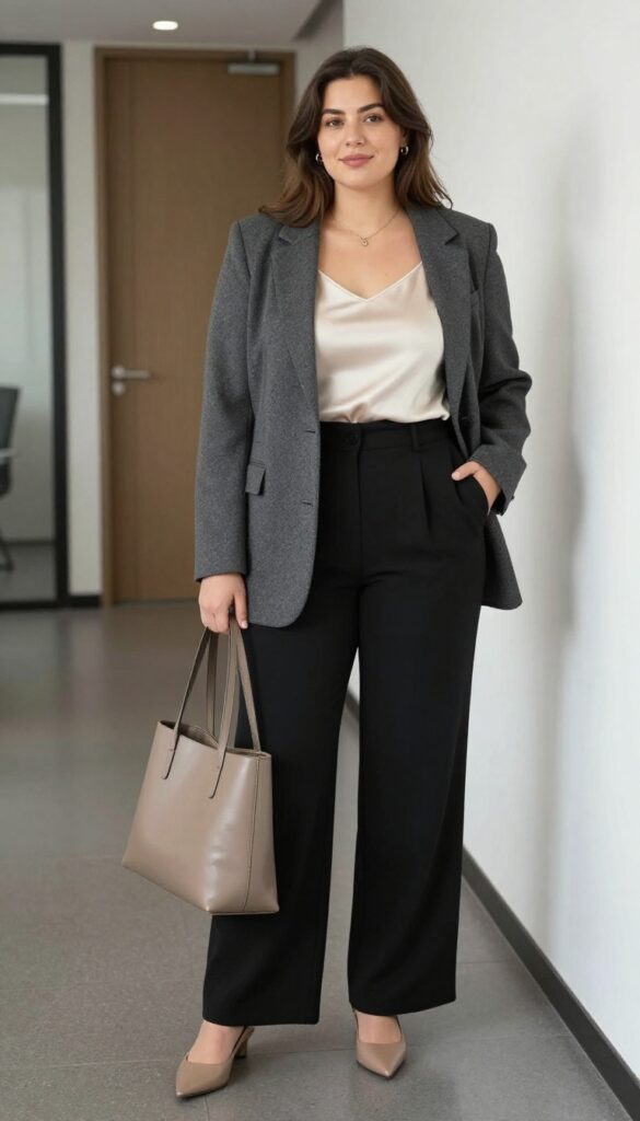 1. The Power Blazer with Wide-Leg Trousers