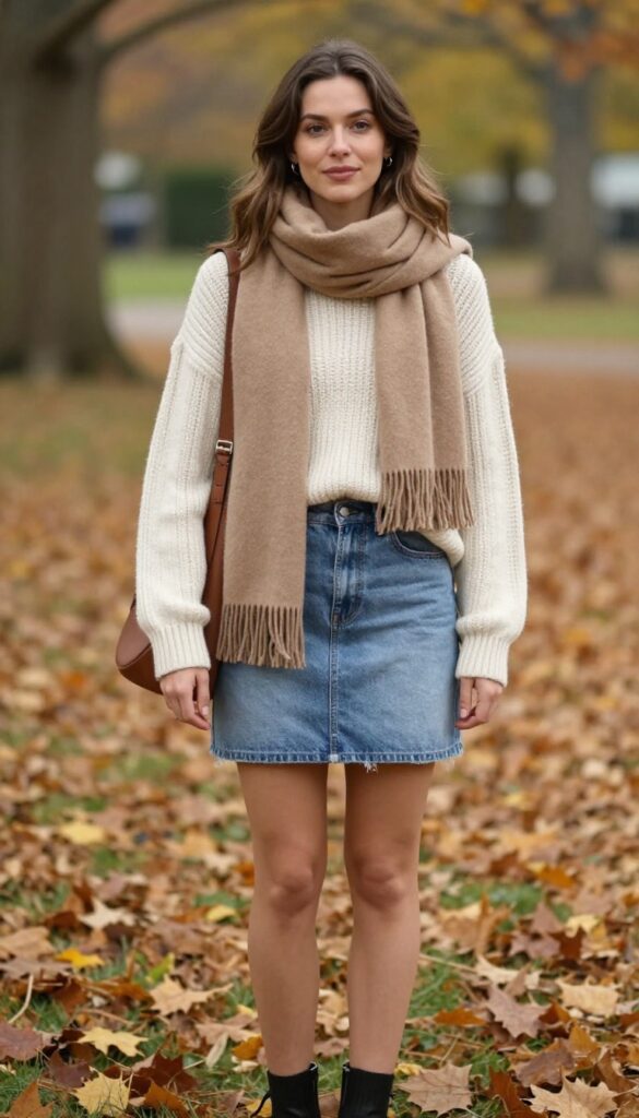 12. Oversized Scarf and Sock Boots