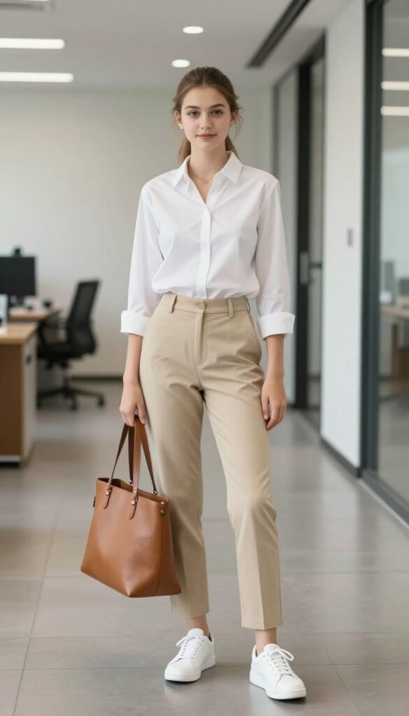 1. The Classic Button-Down with Tailored Trousers