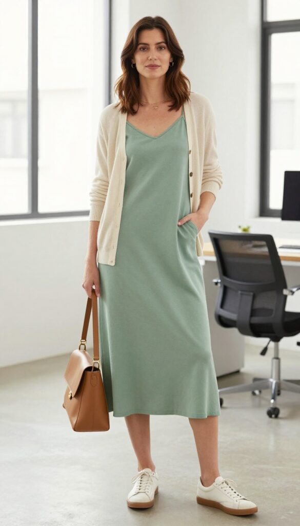 8. The Cardigan + Slip Dress