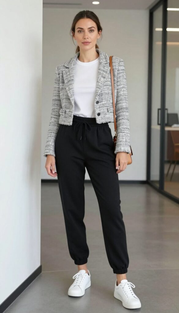 12. Jogger-Style Trousers and a Blazer