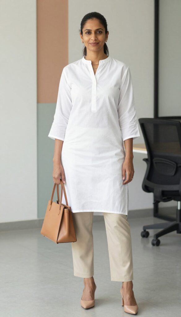 1. Classic Cotton Kurta with Straight Pants