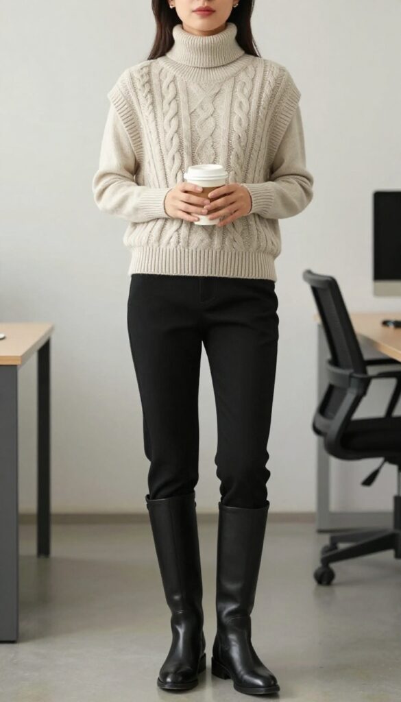 9. A Sweater Vest Over a Turtleneck