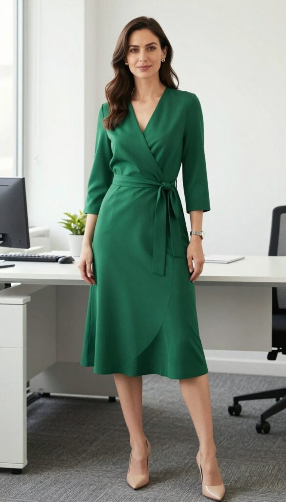11. Wrap Dress with Minimal Accessories