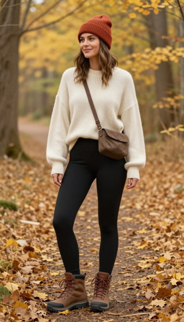 2. Leggings and an Oversized Sweater