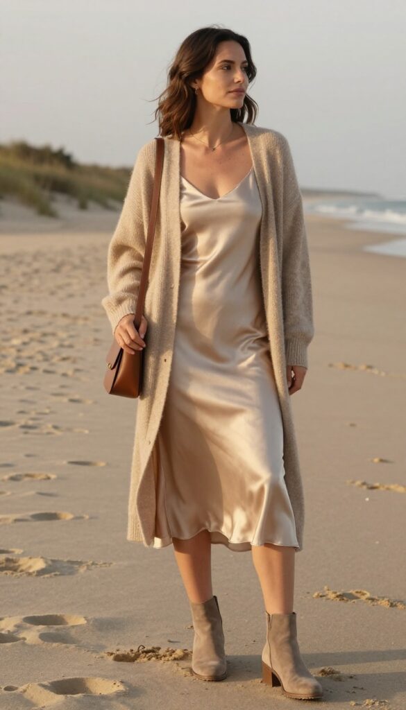 4. Cardigan and Slip Skirt
