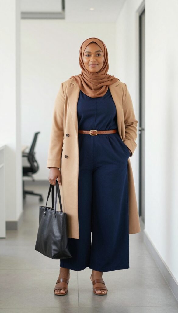 4. Jumpsuit + Belt + Blazer