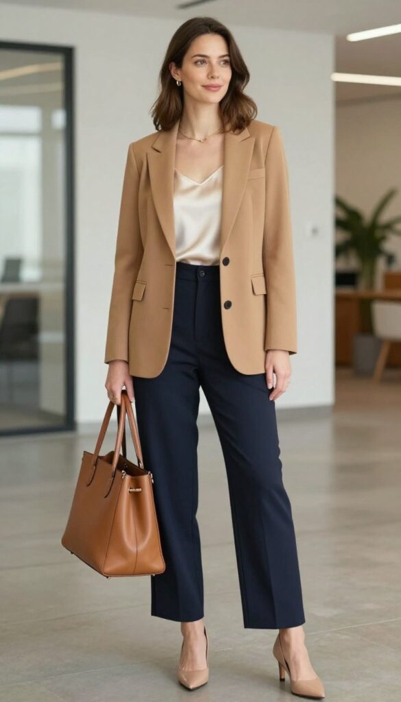 1. The Power Blazer + Wide-Leg Trousers