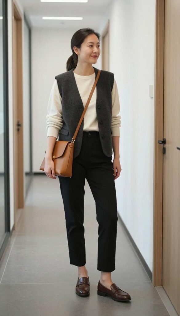 8. Vest and Leggings: Layered Interest