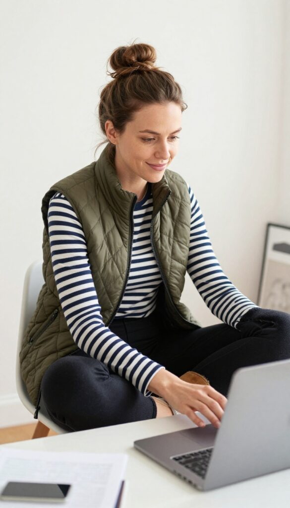 11. The Cozy Vest and Long-Sleeve Tee