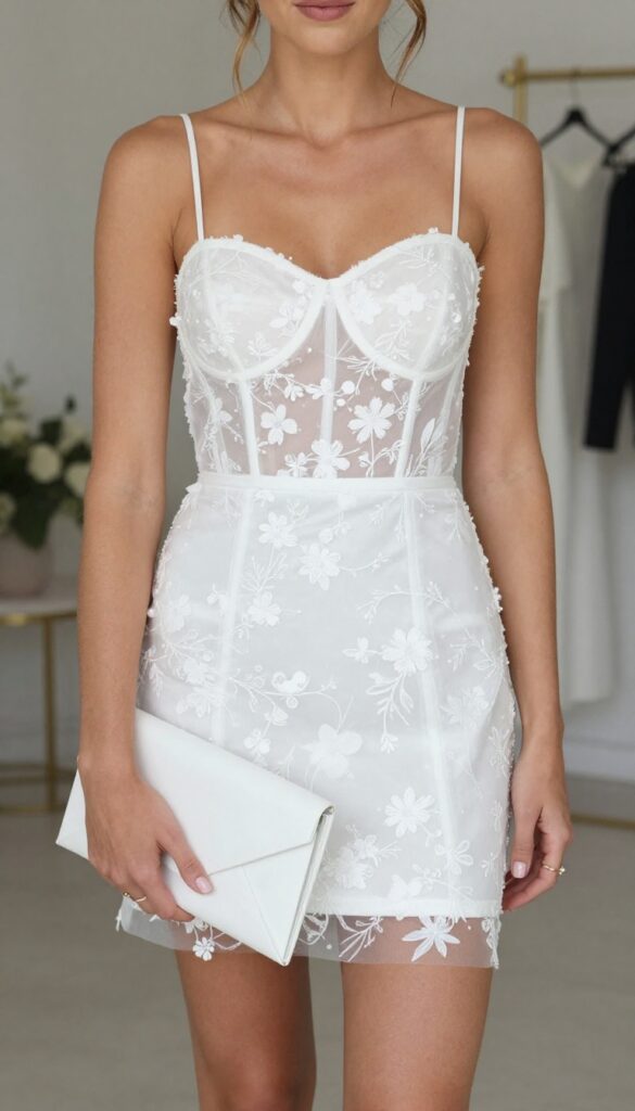 9. Column Dress with a Sheer Overlay
