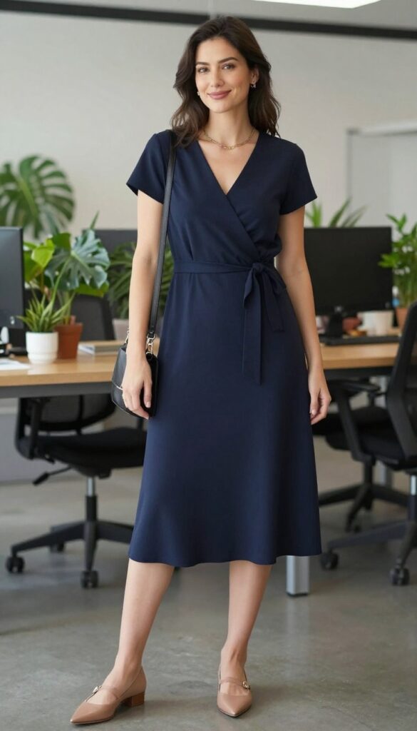 9. The Wrap Dress + Minimal Accessories