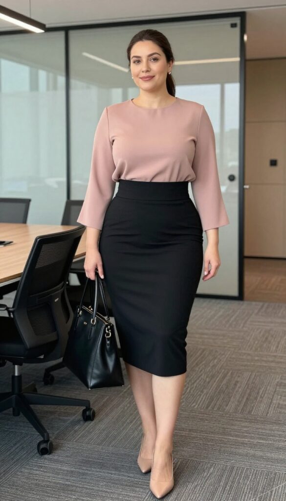 7. Pencil Skirt with a Peplum Top