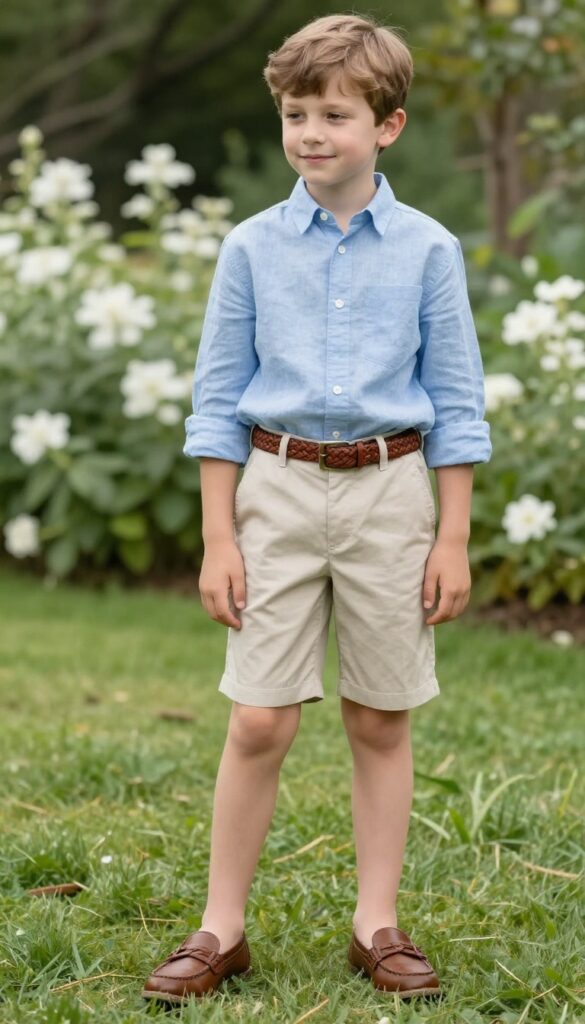 3. Linen Button-Down with Tailored Shorts