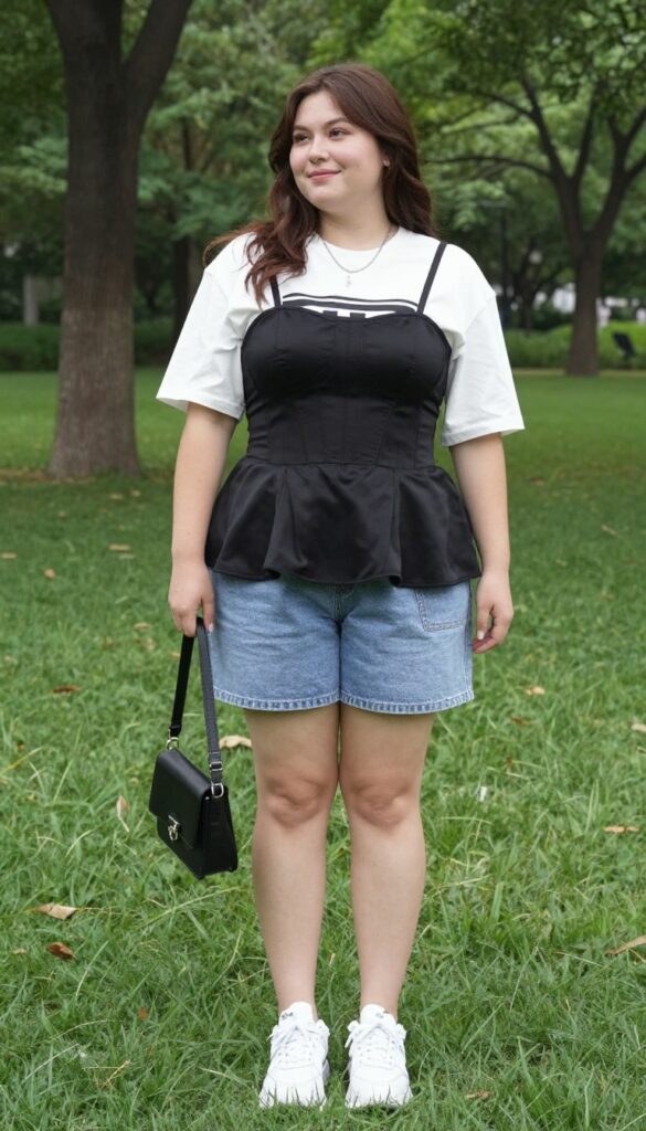 11. Graphic Tee and Corset Combo