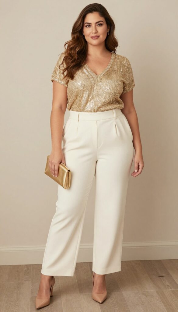 6. Tailored Trousers with a Beaded Top