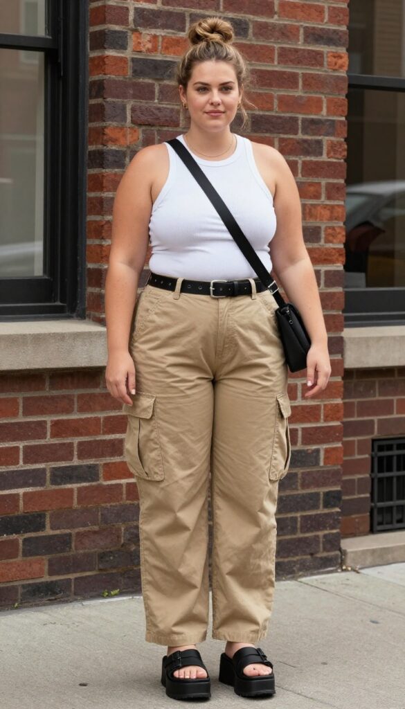 10. Cargo Pants with a Fitted Tank Top