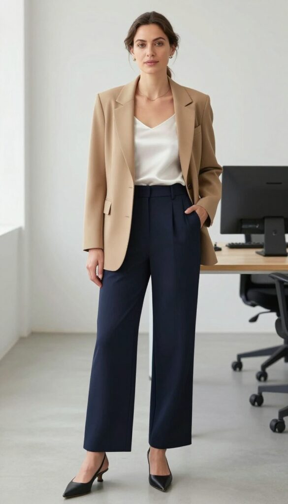 1. The Power Blazer with Wide-Leg Trousers