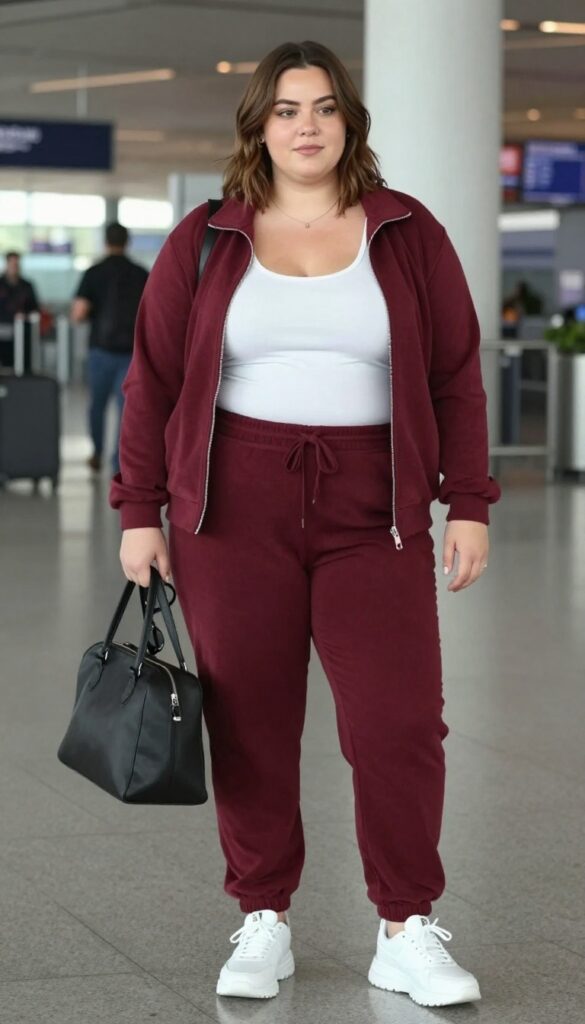 8. Velour Track Suit with Sneakers