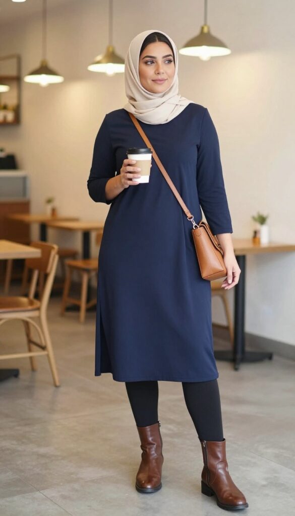 12. Tunic Dress with Leggings