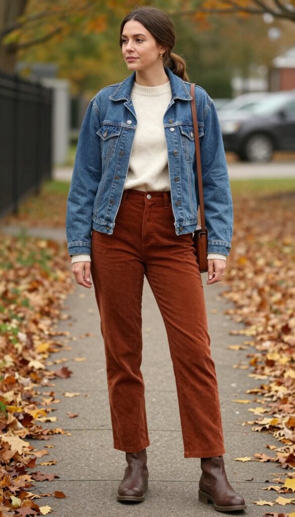 9. Jean Jacket + Corduroy Pants