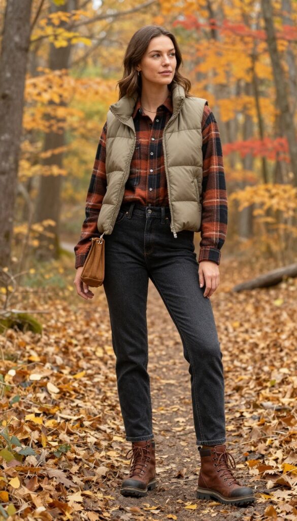 1. Classic Denim and Flannel Combo