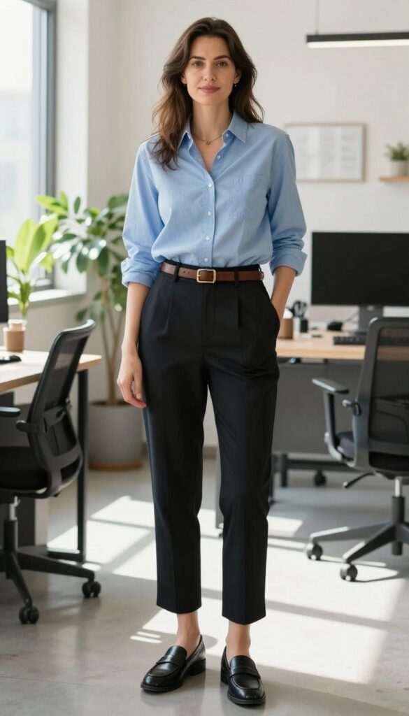 7. Chambray Shirt with Trousers