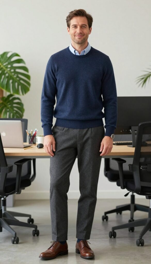 4. The Sweater Over a Button-Up