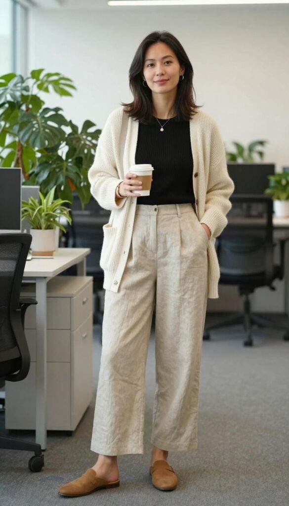 10. Relaxed Linen Pants and a Knit Tank