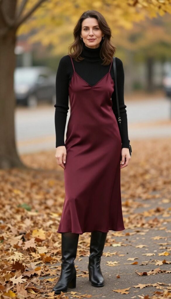 7. Turtleneck Under a Slip Dress