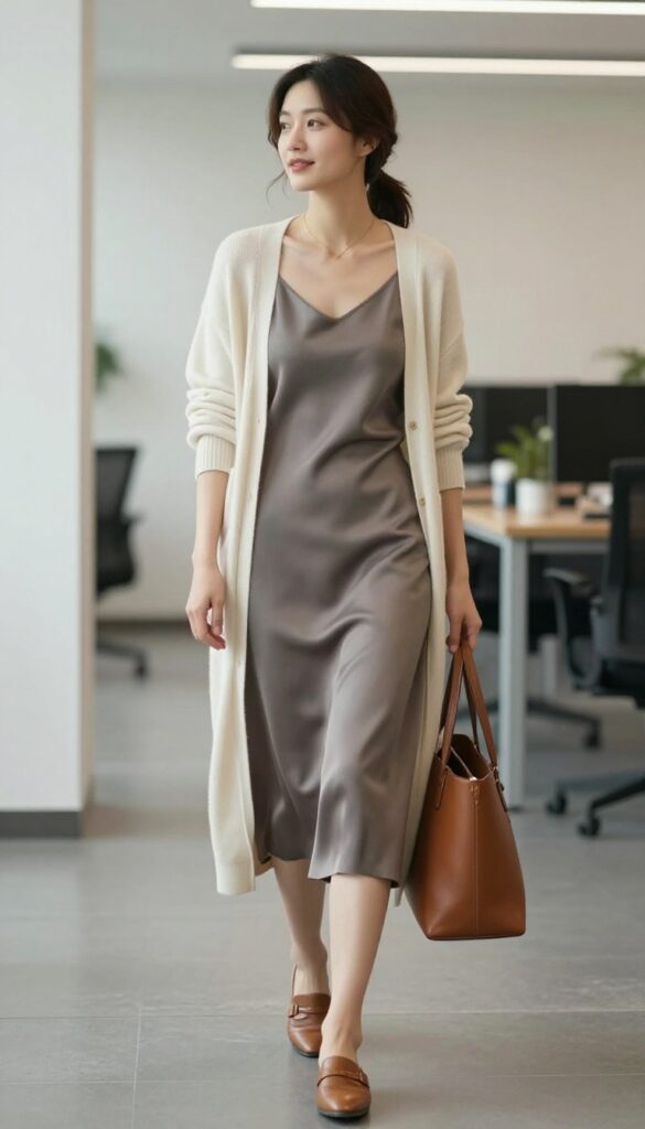 9. The Cardigan and Slip Dress