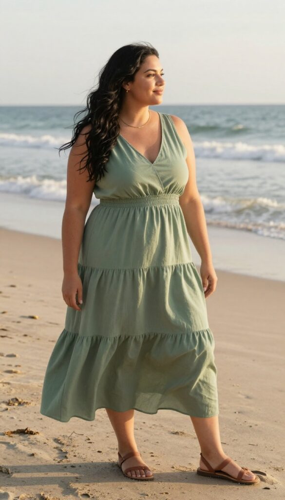 12. Tiered Ruffle Dress for a Boho Beach Session