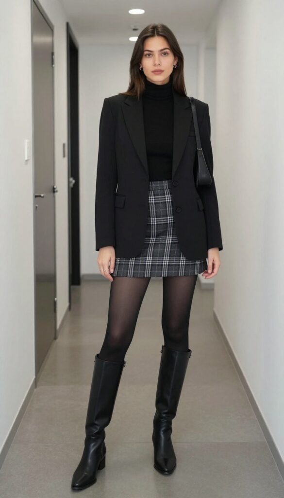 11. The Plaid Mini Skirt and Tights Combo