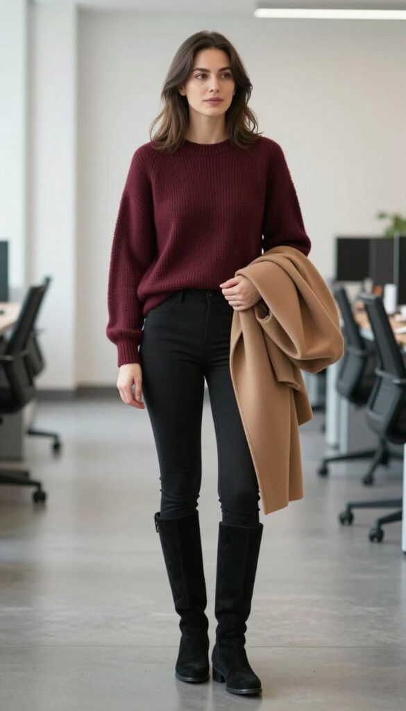 5. Sweater and Leggings: Simple and Sophisticated